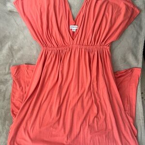 Merona Women's Coral V-Neck maxi dress